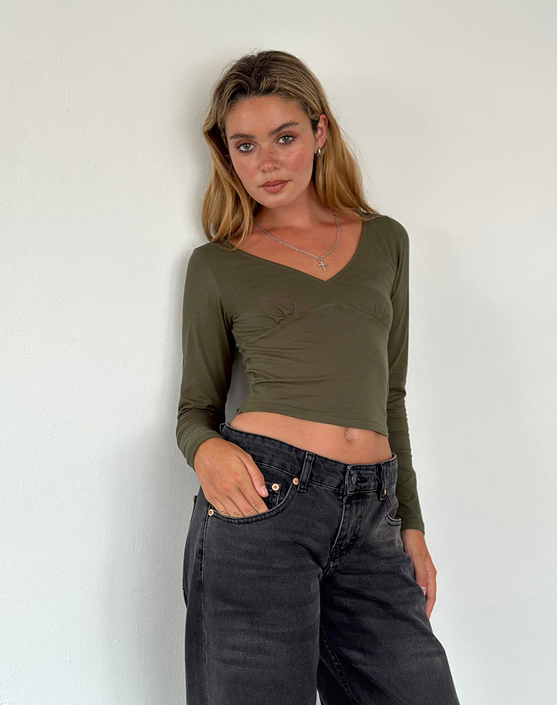 Olive Long Sleeve Top | Sisil – motelrocks-com-us