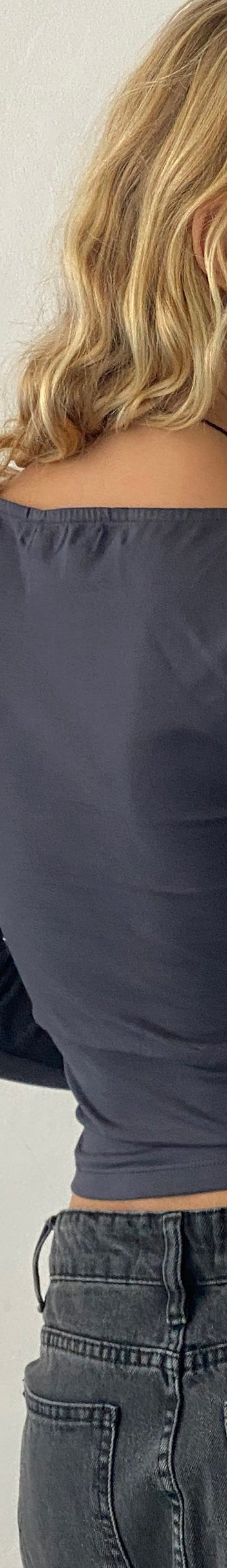 Long Sleeve Ocean Storm Grey Crop Top | Sisil – motelrocks-com-us