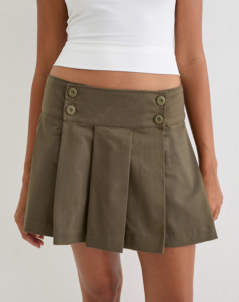Sixty Skirt in Cotton Light Twill Khaki