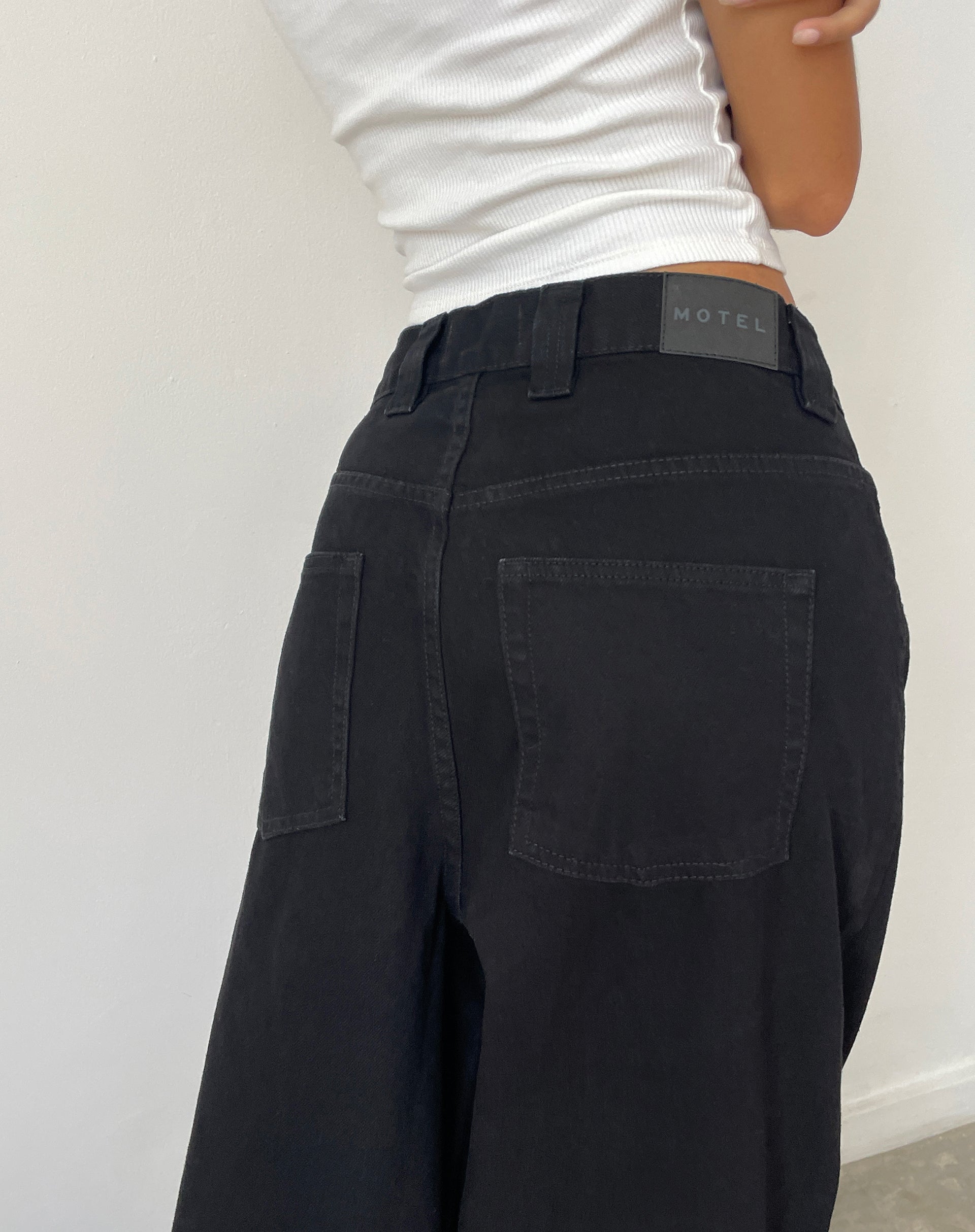 Vintage Black Low Rise Jeans  Parallel – motelrocks-com-aus
