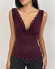 Image of Slater Studded Top in Rayon Jersey Dark Plum
