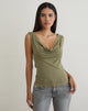 Image of Slater Studded Top in Rayon Jersey Khaki
