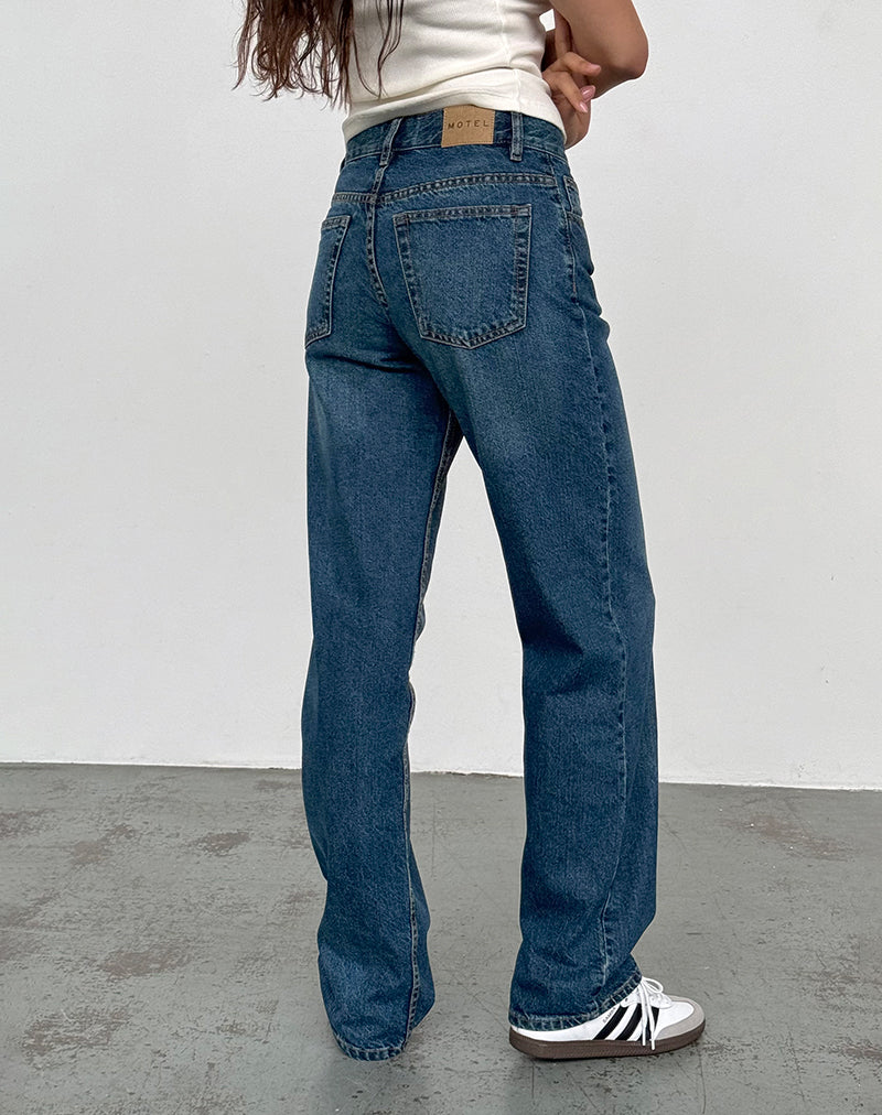 Image of Low Rise Slim Parallel Jeans in Mid Blue Used