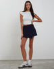 Image of Slyna Wrap Mini Skirt in Navy