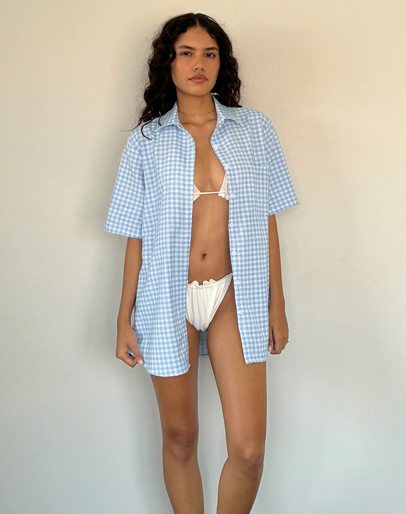 Smith Oversized Shirt in Blue Gingham