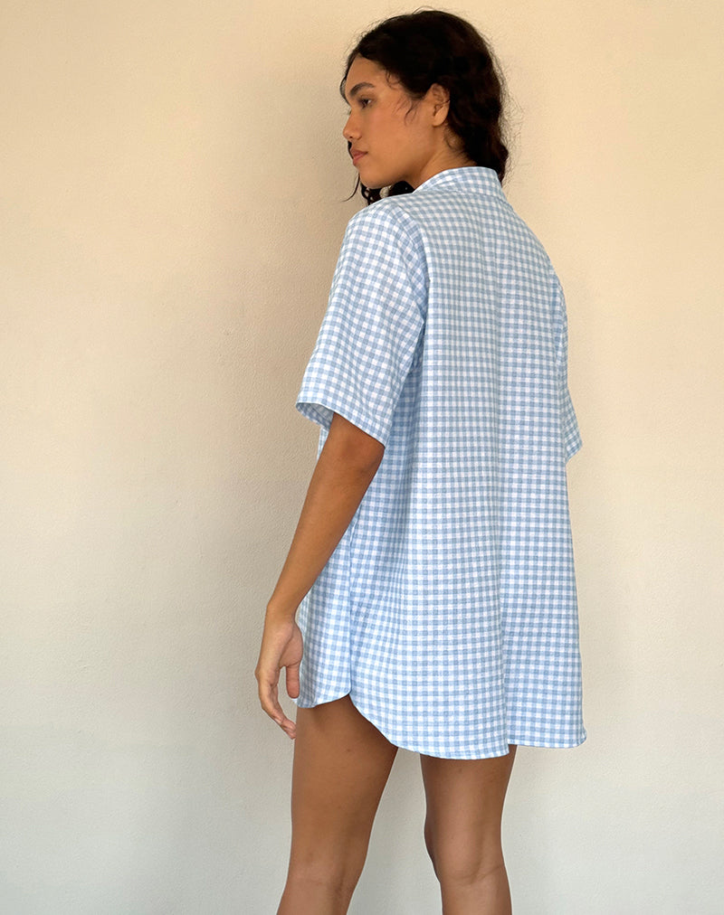 Image of Smith Oversized Shirt in Blue Gingham