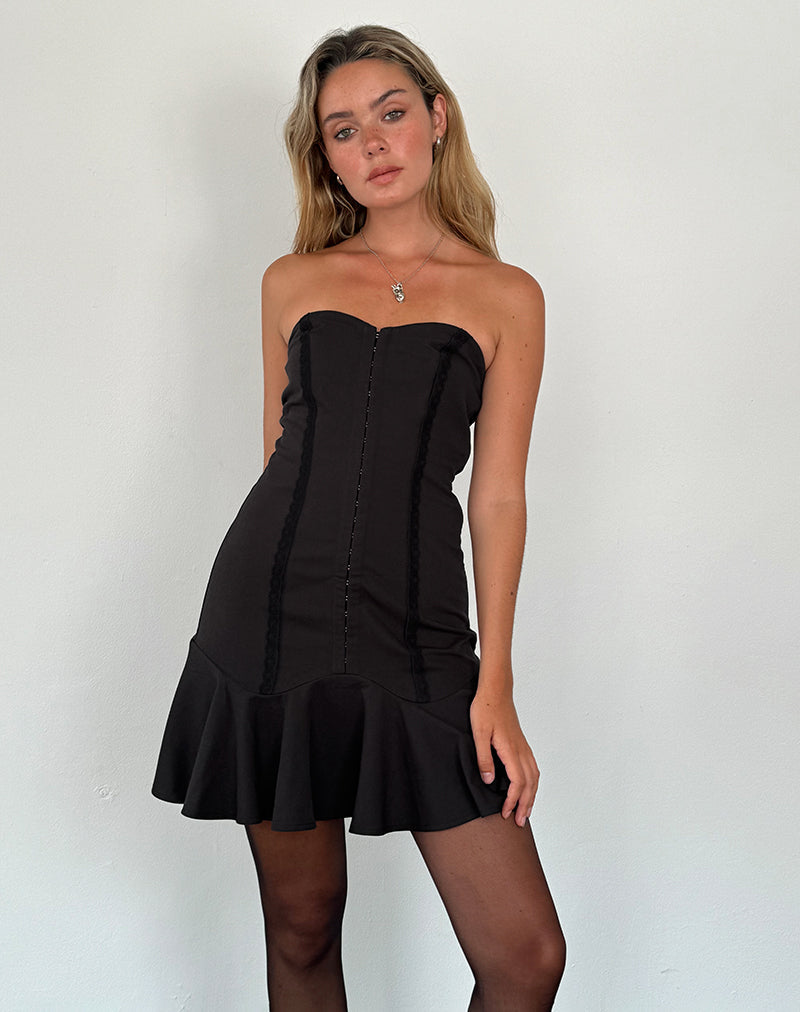 Image of Snana Mini Dress in Tailoring Black