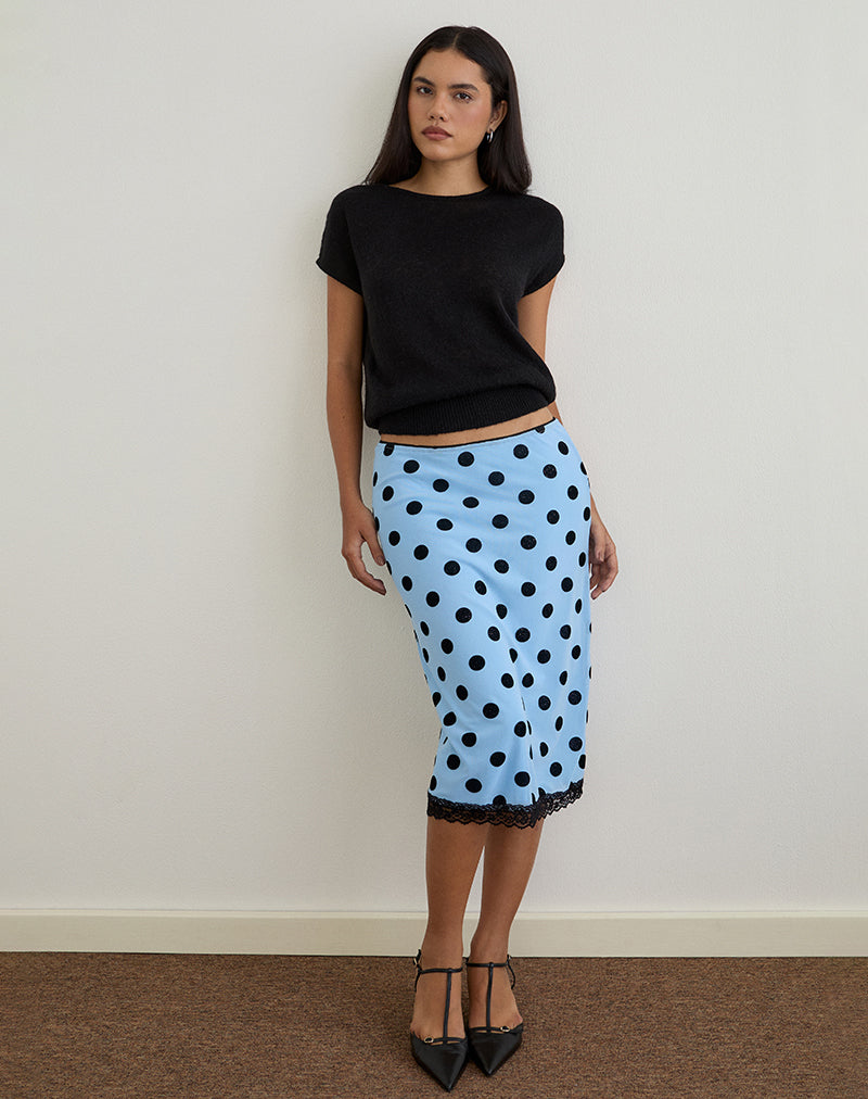 Sorin Deep Waistband Top in Knit Black