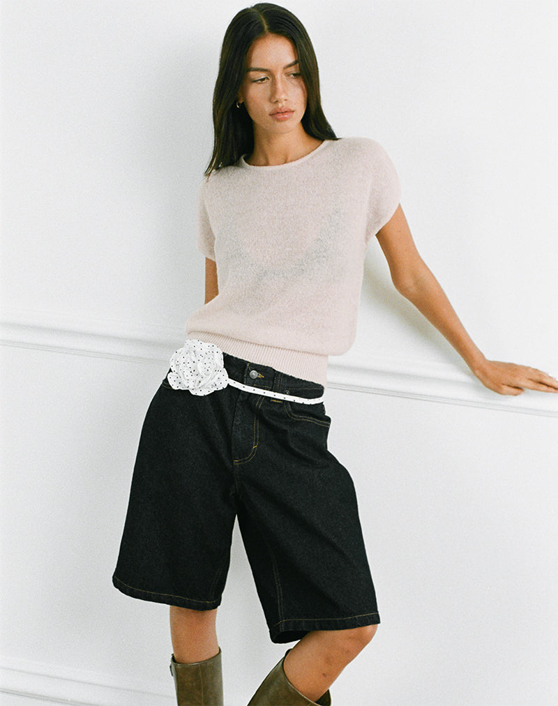 Ecru Knit Deep Waistband Top | Sorin – motelrocks-com-us