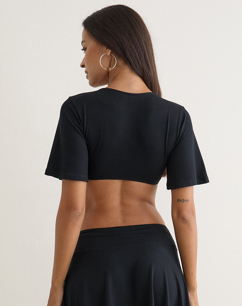 Image of Stapa Cropped Bolero Top in Black