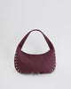Image of Studded Slouch Bag in Burgundy