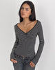 Image of Subita Long Sleeve Top in Stripe Jersey Black and White