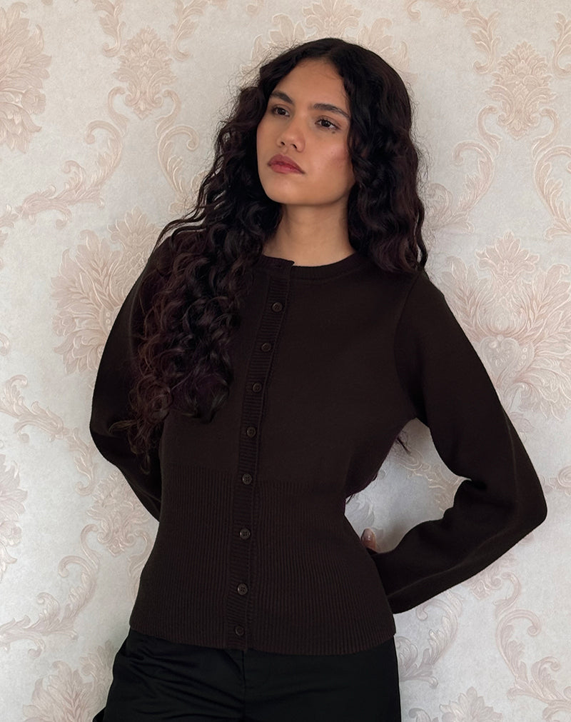 Chocolate Brown Hooded Cardi