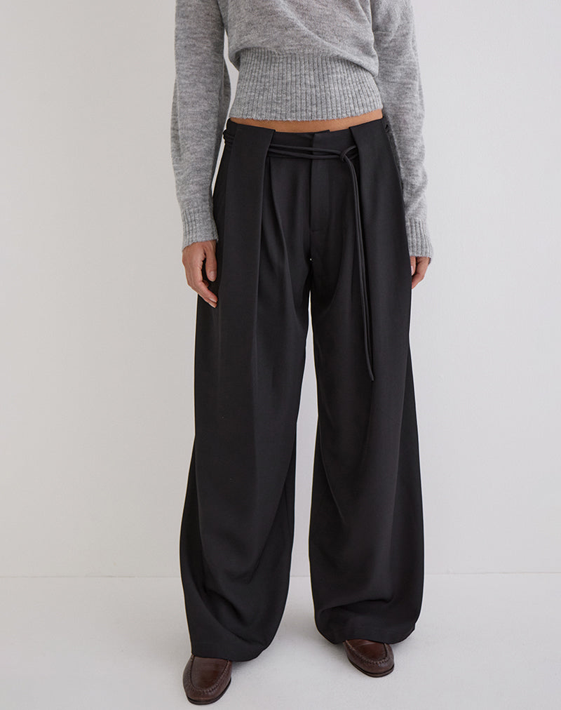 Rivela Tie Waist Trouser in Black