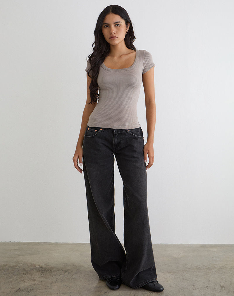 Sumala Tee in Thick Rib Moon Rock