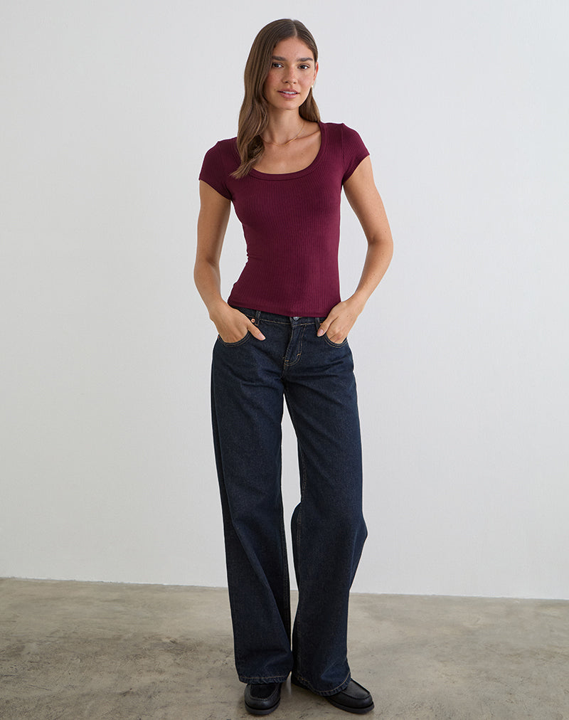 Sumala Tee in Thick Rib Wine