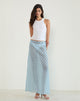 Image of Surina Maxi Skirt in Blurred Check Blue