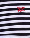 Black and White Stripe with M Embro