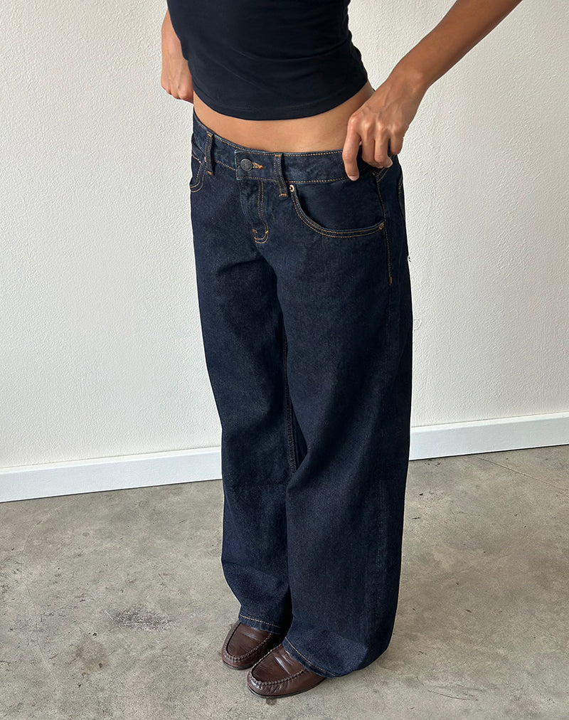 Image of Low Rise Parallel Jeans in Indigo
