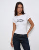 Image of Sutin Tee in White with New York You're Perfect Print