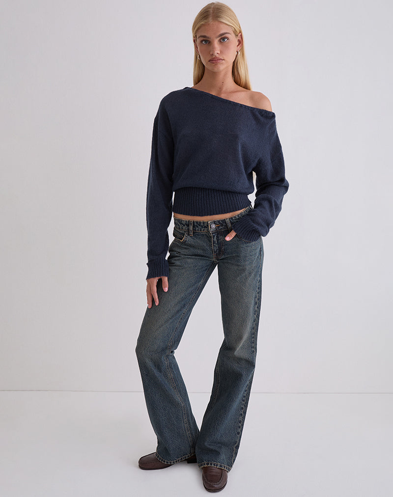 Suena Asymmetric Jumper in Navy