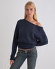 Image of Suena Asymmetric Jumper in Navy