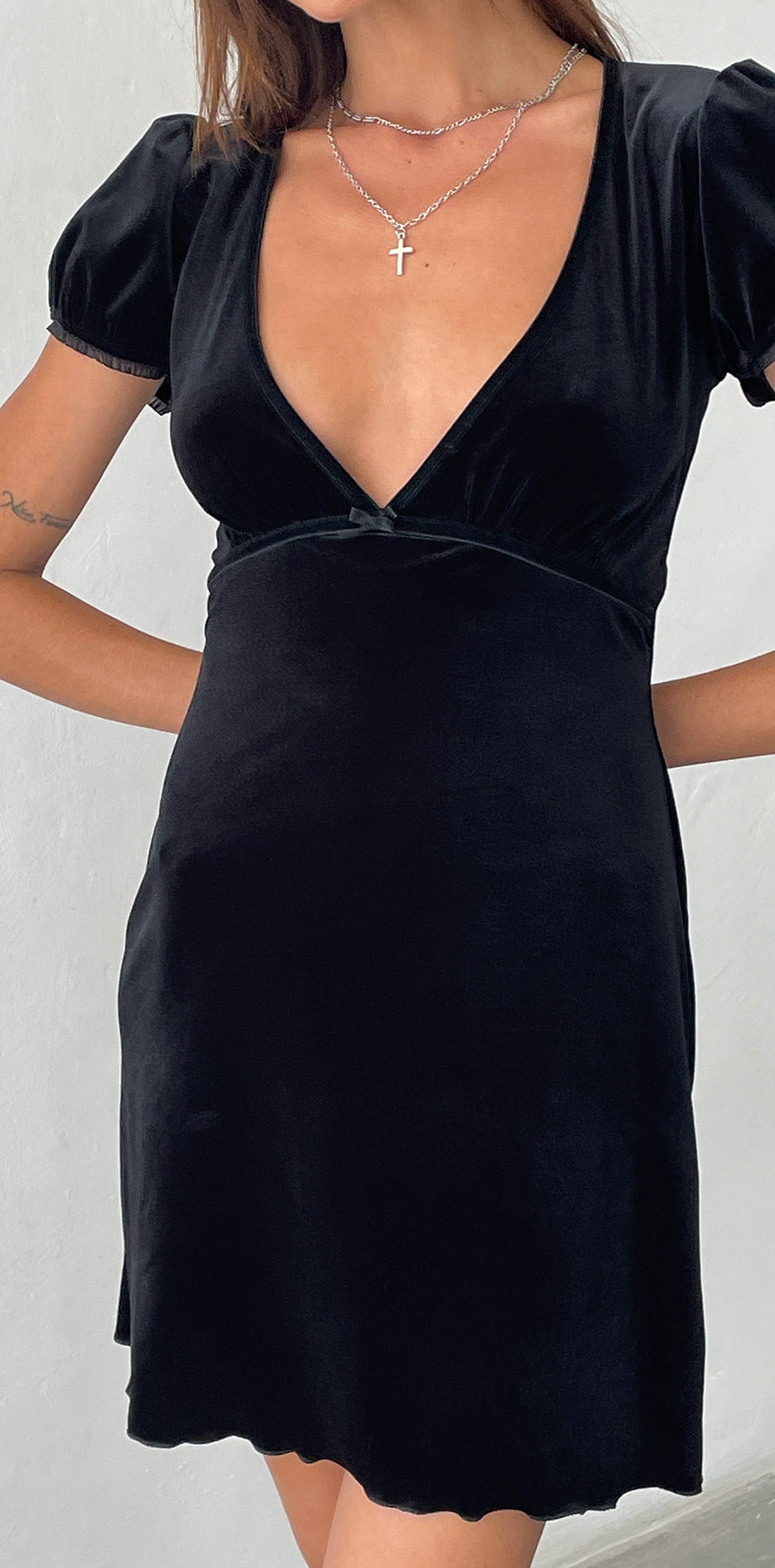 Black Velvet Mini Dress