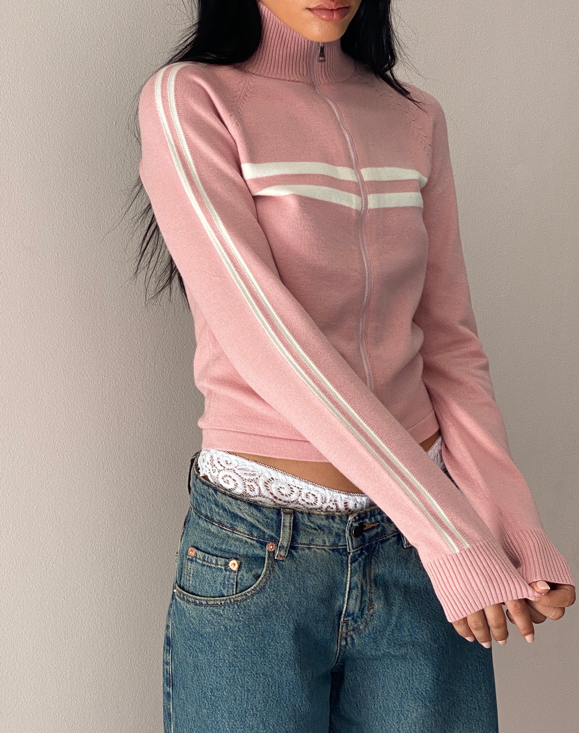 Pink zip hot sale up top