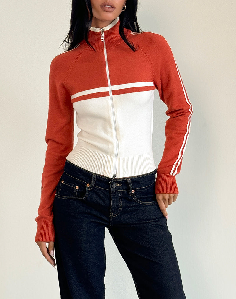 Image of Talya Jacket in Panel Red with White