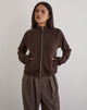 Image of Tamayo Zip Turtleneck Jumper in Bitter Chocolate