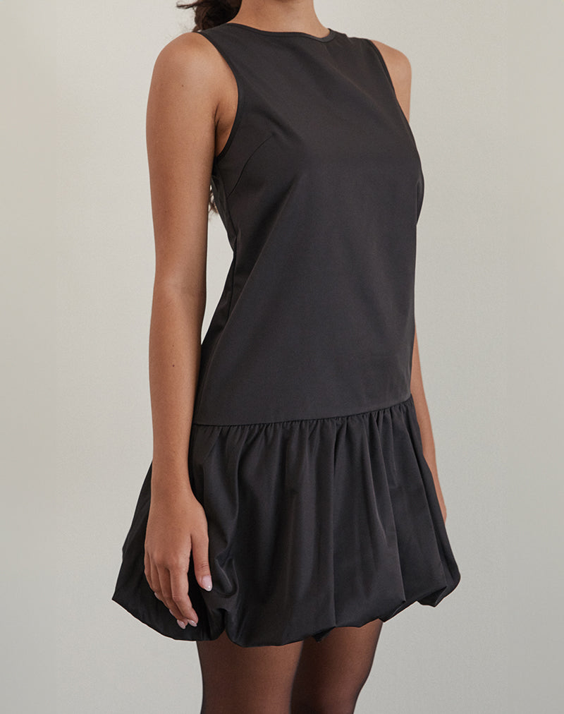 Image of Tamilo Bubble Hem Mini Dress in Black