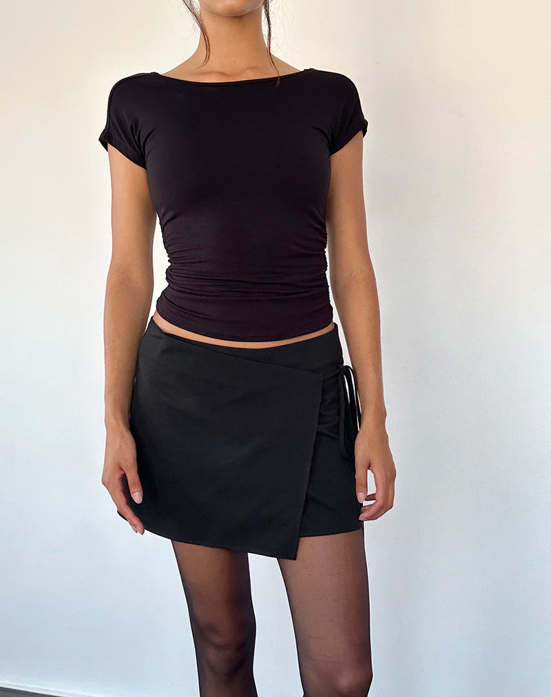 Black Tailoring Wrap Skirt | Tanix – motelrocks-com-us