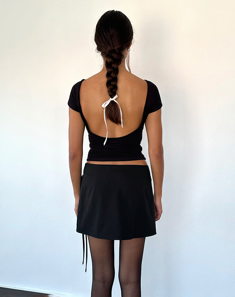 Black Tailoring Wrap Skirt | Tanix – motelrocks-com-us