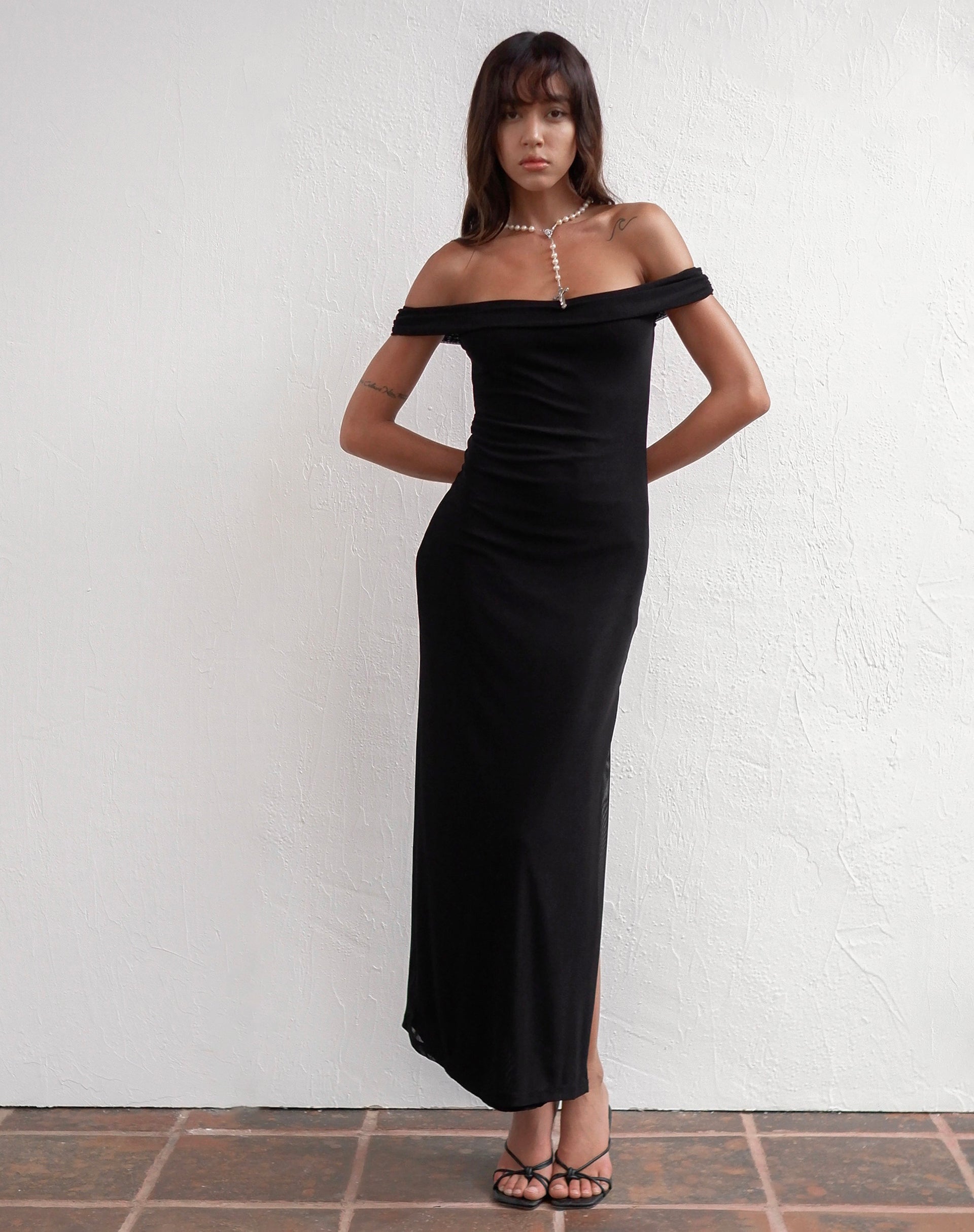 Mesh Black Bardot Maxi Dress | Tarna motelrocks-com-us Mesh Black Bardot Maxi Dress | Tarna motelrocks-com-us