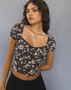 Image of Tezu Sweetheart Top in Dark Wild Flower