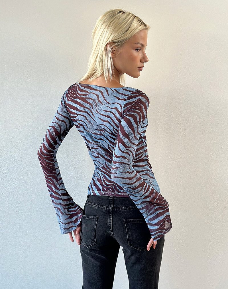Image of Tineko Long Sleeve Top in Wild Animal Blue