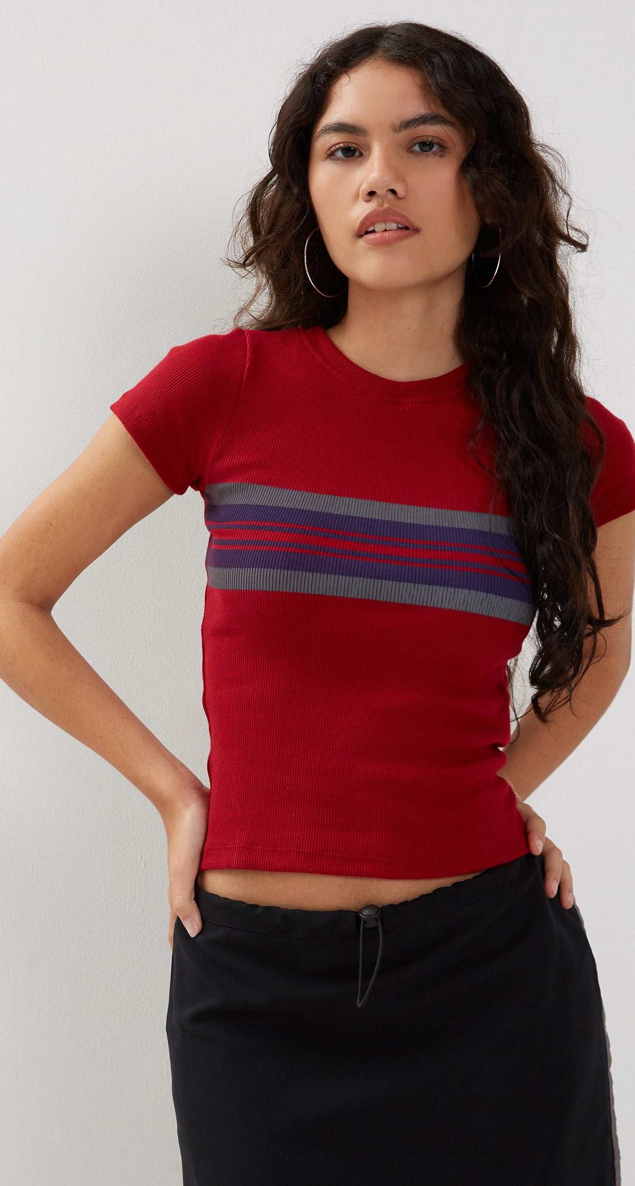 Adrenalin Red Stripe Top | Tiona – motelrocks-com-us