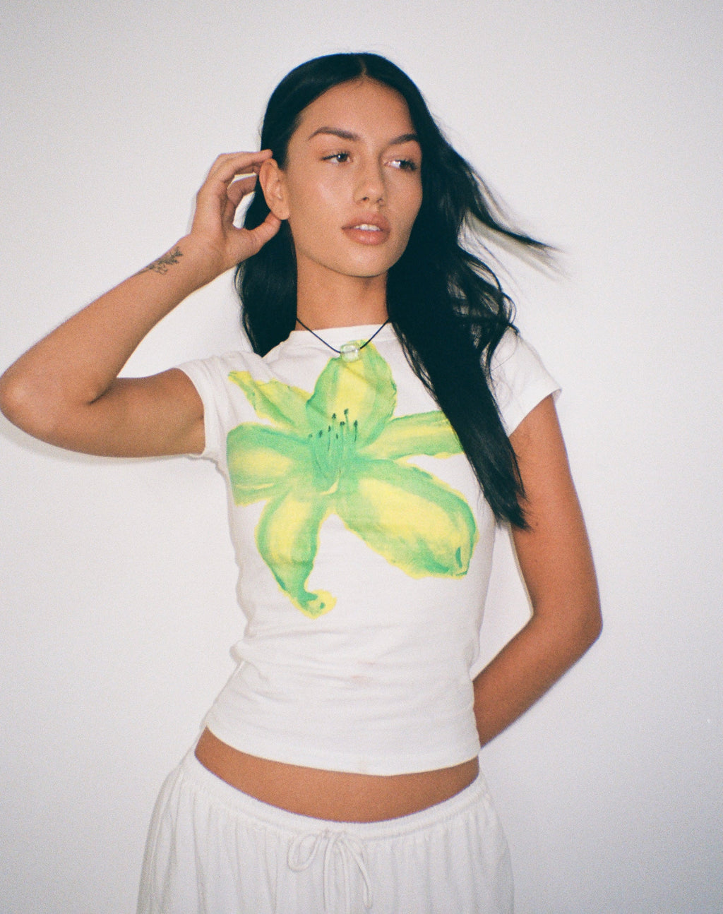 Tiona Printed Tee in Summer Flower Lime