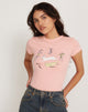 Image of Tiona Cropped Tee in Peony Pink Bunny