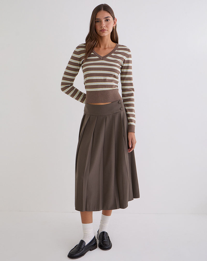 Tisrah Midi Skirt in Truffle