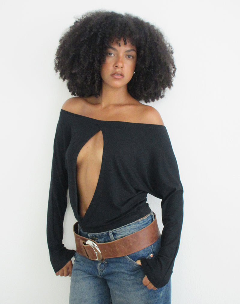 Toshi Long Sleeve Top in Jersey Black