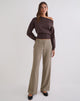 Image of Tova Tie Tailoring Trouser in Khaki Beige