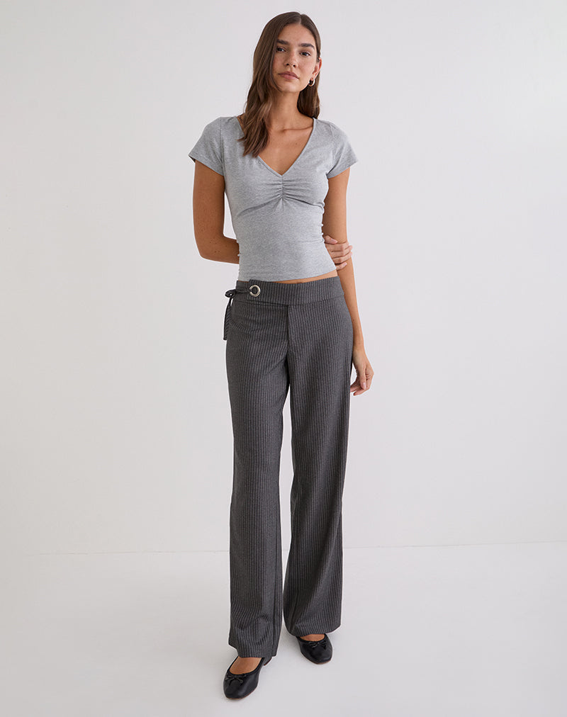 Image of Tova Tie Tailoring Trousers in Pinstripe Grey