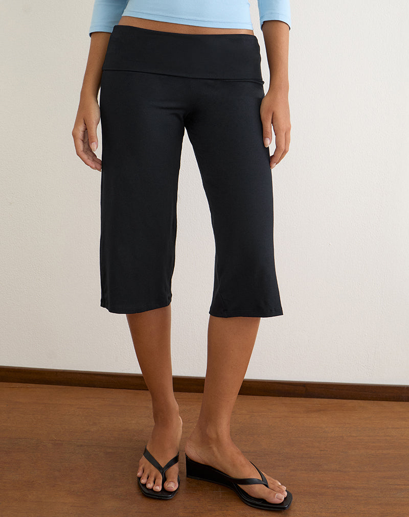 Wanti Capri Trouser in Rayon Jersey Black