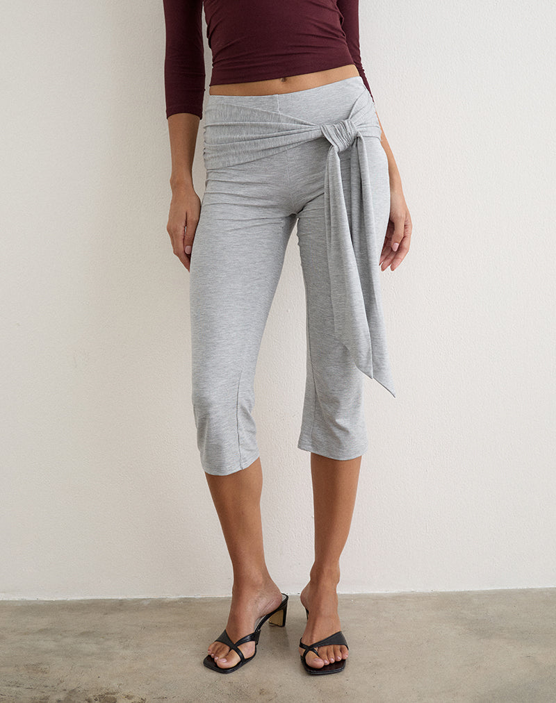 Effy Tie Side Capri in Cupro Grey Marl