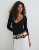 Image of Trudis Wrap Top in Jersey Black