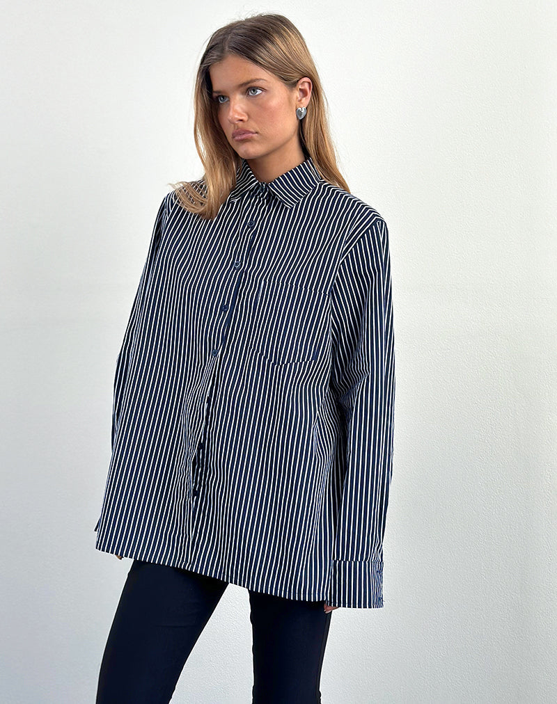 Image of Turner Shirt in Mono Stripe Navy