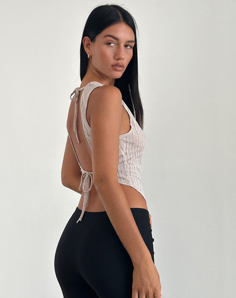 image of Tyla Knitted Top in Oatmilk