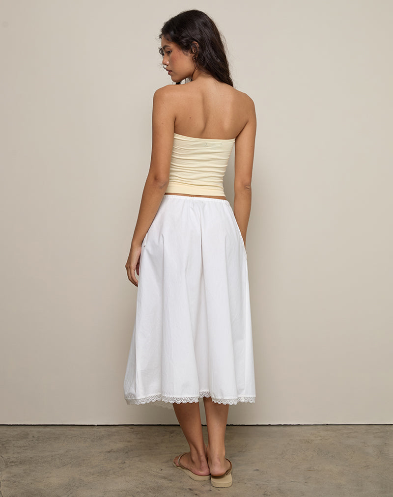 White Poplin Midi Skirt | Taka – motelrocks-com-us