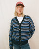 Image of Uriela Cardi in Light Grey and Blue Grey Stripe